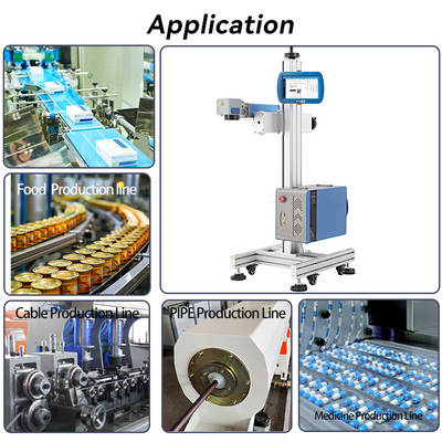 50W 100W Flying Fiber Laser Marking Machine For Stainless Steel / Medical Devices